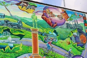 Close-up of completed Mt. Pleasant mural