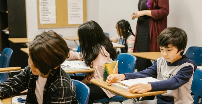 kids in a classroom