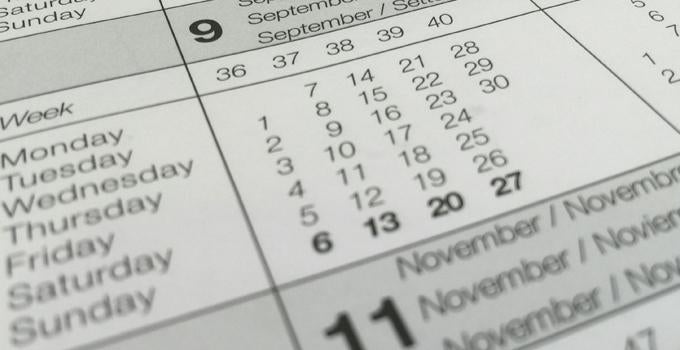 calendar in Spanish and English